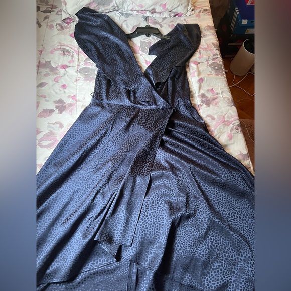 Dkny Animal Print Stretch Midi Dress Navy 6, mint condition - Picture 5 of 7